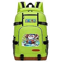 Student One Piece Book Bag-Teens Canvas Anime Computer Knapsack-Lightweight Durable Daypacks for Travel Outdoors