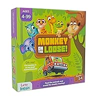 Safari Escape Board Game Monkey on The Loose: Dodge The Mischievous Monkey, Maneuver Challenges & Complete The Animal Feeding Mission with Kids & Family Birthday Gift for Kids by LoveDabble