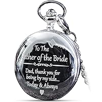 Father of The Bride Gifts from Daughter - 'to The Father of The Bride.Thank You for Being by My Side' Pocket Watch I Dad of The Bride Gifts I Wedding Gift for Father of The Bride