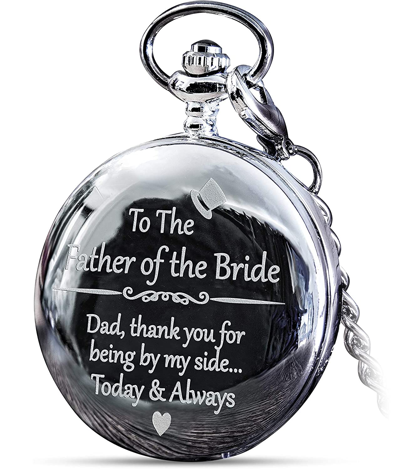 FJ FREDERICK JAMES Father of The Bride Gifts from Daughter - 'to The Father of The Bride.Thank You for Being by My Side' Pocket Watch I Dad of The Bride Gifts I Wedding Gift for Father of The Bride