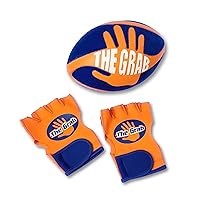 The Grab Football - Make Incredible One Handed Catches, Game of Catch and Throw Football Toy, Includes 2 Gloves