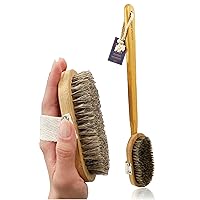 Men - Bamboo Long Handle Detachable Back Scrubber for Shower Exfoliating Body Scrubber Dry Brushing