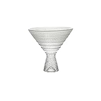 Fortessa Jupiter Beaded Hobnail Glass, 11.5 Ounce Martini (Set of 4), Clear
