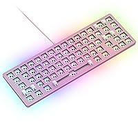 Glorious Gaming Keyboard - GMMK 2 Hot-Swappable TKL Mechanical Keyboard, Wired, Custom Keyboard - Custom Mechanical Keyboard - Premium Barebone - Compact 65% Keyboard (Pink RGB Keyboard)