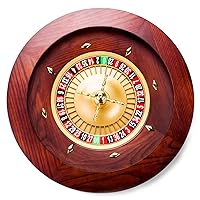 Poker Supplies 18 Inch Casino Grade Deluxe Wooden Mahogany Finish Roulette Wheel - Includes Bonus Marker and 2 Balls!