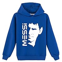 Children Lionel Messi Sweatshirts with Hood,Kids Novelty Long Sleeve Hoodie,Lightweight Pullover Tops for Boys
