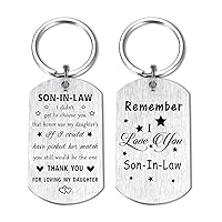 Son-in-law Gifts from Mother-in-law - I Love My Son in law Keychain, Best Gifts for Son-in-Law Birthday Unique, Father's Day Present for Son-in-Law Wedding Day Gift Ideas