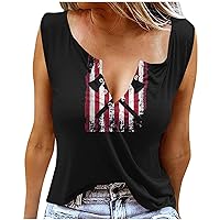 Funny Axe Striped Print Tank Tops Women Ring Hole V Neck Sleeveless Shirts Summer Casual Loose Fit Tees Tops