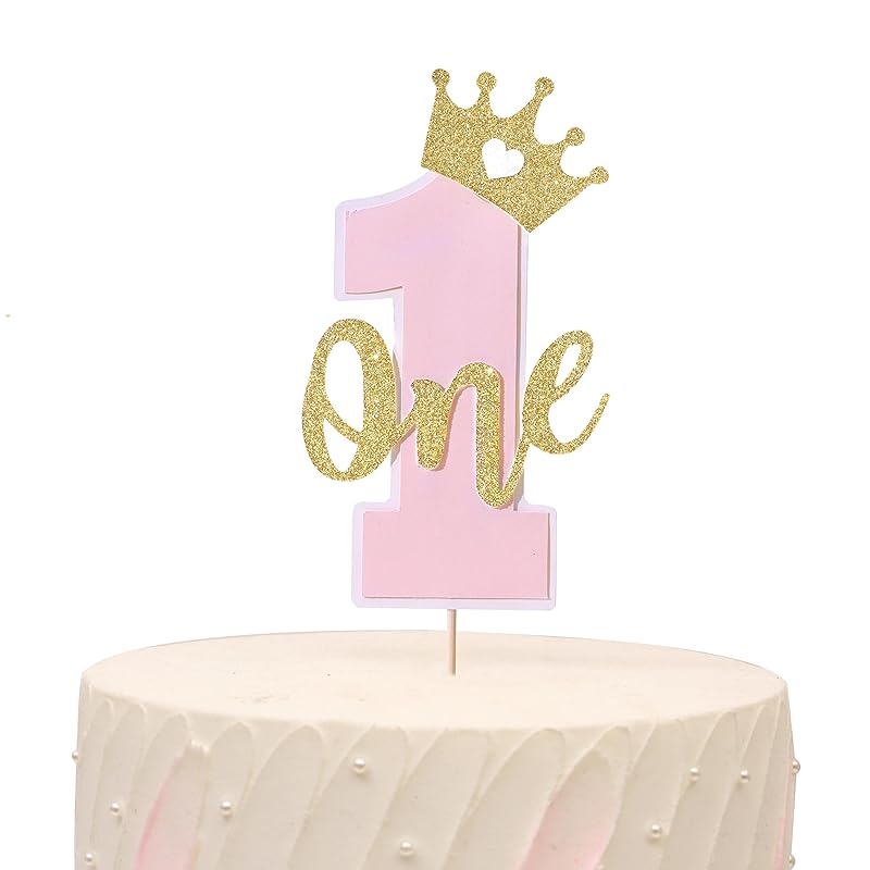 Amazon.com: 1st Princess Birthday Cake Topper, Happy 1st Years Old Birthday  Decoration, Boyss Girls First Birthday Baby Shower Party Supplies, Glitter  Swan Sign Cake Decors : Grocery & Gourmet Food