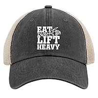 Eat Plants Lift Heavy Hat for Womens Baseball Cap Low Profile Washed Workout Hat Quick Dry