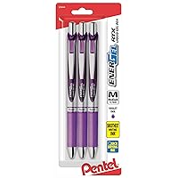 Pentel® EnerGel® Deluxe RTX Gel Pens, Medium Point, 0.7 mm, Assorted Barrels, Violet Ink, Pack Of 3