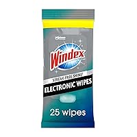 Windex Electronics Wipes, Pre-Moistened Screen Wipes Clean and Provide a Streak-Free Shine, 25 Count