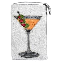 Cocktails Anyone Club Bag Beaded Phone Crossbody