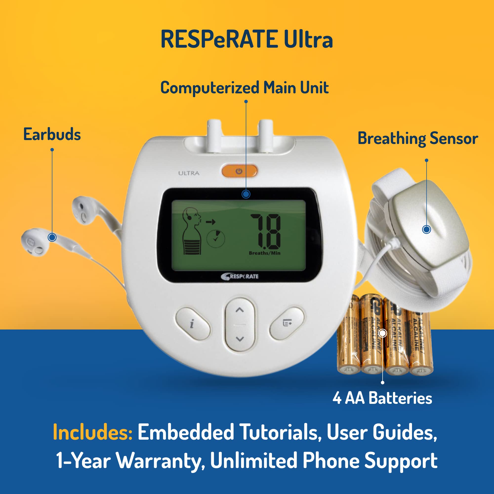 RESPeRATE Ultra + Hard Carry Case Bundle | Clinically Proven to Lower Blood Pressure Naturally | Non-Drug Medical Device | Doctor Recommended | Just 15 Minutes A Day | FSA/HSA Eligible Product
