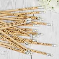 Personalized Engraved Wooden Pencils,Customized School Decor Pen with Eraser Wedding Gift Favors,Personalized Pencils (30pcs)