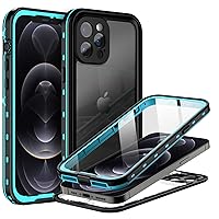 BEASTEK Waterproof iPhone 12 Pro Case,TRE Series Shockproof Dustproof Underwater IP68 Case with Built-in Screen Protector Full Body Protective Cover, for iPhone 12 Pro (6.1'') (Blue/Clear)