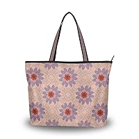 ColourLife Small Cute Flower Shoulder Bag Top Handle Tote Bag Handbag for Women