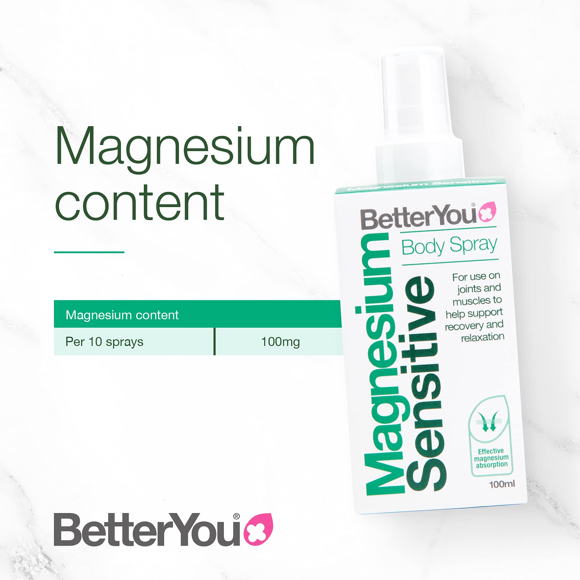 Better You Magnesium Oil Sensitive Original Spray 100ml - for Sensitive Skin by Better You