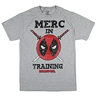 Marvel Mens' Deadpool MERC in Training Distressed Graphic Print T-Shirt