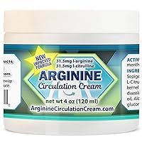 Arginine Circulation Cream 4 oz - Menthol, L Arginine & L Citrulline Lotion - Supports Healthy Leg & Body Blood Flow - Whole Family Products