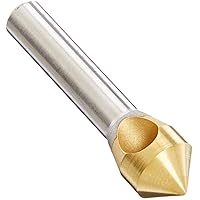 KEO 53522 Cobalt Steel Single-End Countersink, TiN Coated, 90 Degree Point Angle, Round Shank, 5/16