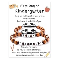 Lanqueen First Day of School Bracelets for MOMMY/DADDY and Son Back to School Gifts Bracelet for Son Gift from Mother Father Bracelets for 2