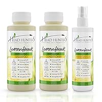 Head Hunters Lemon Heads Lice Repellent Trio - Daily Lice Shampoo and Conditioner & Anti Lice Spray for Kids - Safe, Non-Toxic, Extremely Effective Natural Lice Prevention for Kids and Adults