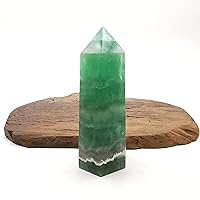 677g Natural Green Fluorite Crsytal Obelisk/Quartz Crystal Wand Tower Point Healing