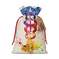 Augenstern Christmas Burlap Gift Bag With Drawstring Watercolor-Medical-Art-Doctor-Nurse Reusable Gift Wrapping Bag Xmas Holiday Party Favors Bag Medium