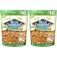 Blue Diamond Almonds, Raw Whole Natural, 16 Ounce (Pack of 2)