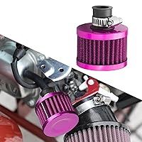 Air Filter Cold Air Intake Filter Breather, 12mm Mini Turbo Vent Air Intake Filter Cleaner, Universal Car Accessories Replaces Air Filters Fit for Car Motorcycle Go Kart (Purple)