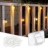 Brightown UV-Resistant Cable Clips and Stickers, 25 Clips & 30 Stickers - For Indoor & Outdoor Light Cords