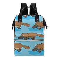 Platypus Animal Duck-Billed Casual Travel Laptop Backpack Fashion Waterproof Bag Hiking Backpacks Black-Style