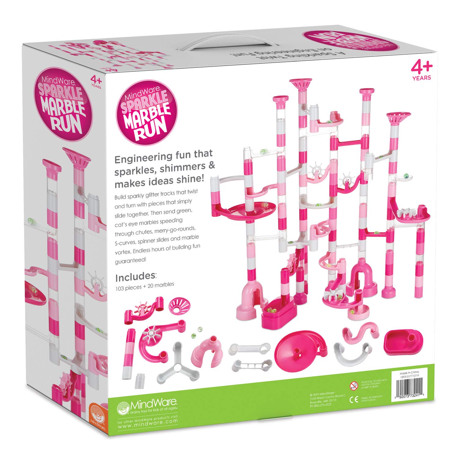 MindWare Sparkle Marble Run Set with 103 Pieces