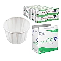 Dynarex Paper Medicine Cups - 0.5 oz Disposable Souffle Cups for Pills & Meds - Small Paper Cups with Tightly Rolled Edges, Box Pleats - For Hospitals, Patient Care, Home Use - 250 per Box, 20 Boxes