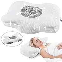 DONAMA Cervical Pillow Neck Pillow for Sleeping, Orthopedic Contour Memory Foam Pillows for Bed with Cooling Pillow Covers, Adjustable Ergonomic Pillows for Back Stomach Side Sleeper