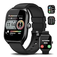 Asmoda Smartwatch Women Men 2.01 Inch Touchscreen Smart Watch with Phone Function, Fitness Watch with Heart Rate, Sleep Monitor, IP68 Waterproof Sports Watch Pedometer for Android iOS