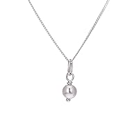 jewellerybox Sterling Silver Round Freshwater Pearl Necklace - 16-32 Inches