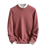 Autumn and Winter Men's 100% Cashmere Sweater Thickened Solid Color Pullover Round Neck Knitted Bottoming Shirt