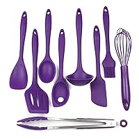 Chef Craft Premium Silicone Kitchen Tool and Utensil, 9 Piece Set, Purple