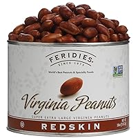 FERIDIES Super Extra Large Red Skin Virginia Peanuts - 18oz Can
