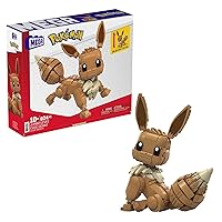 Mega Pokémon Building Toys Set Jumbo Eevee with 824 Pieces, Articulated and Poseable, 11 Inches Tall, for Kids (Amazon Exclusive)