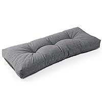 SUNROX LokGrip Non Slip Tufted Memory Foam Bench Cushion, FadeShield Water Resistant Durable Thicken Outdoor/Indoor Bench Seat Pads 48x16x4 inch, Heather Charcoal