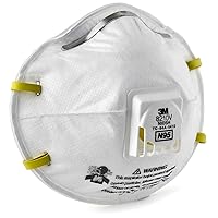 3M 8210V Particulate Respirator with Cool Flow Valve, Grinding, Sanding, Sawing, Sweeping, Woodworking, Dust, 10/Box