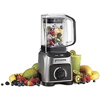 Quiet Shield Blender, 1500W, 32oz BPA Free Jar, 4 Programs & Variable Speed Dial for Puree, Ice Crush, Shakes and Smoothies, Silver (58870), 1500W