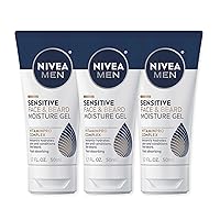Sensitive Face and Beard Moisture Gel, Gentle Face and Beard Moisturizer for Men Instantly Hydrates Skin and Conditions Beards, 1.7 Fl Oz Tube, Pack of 3