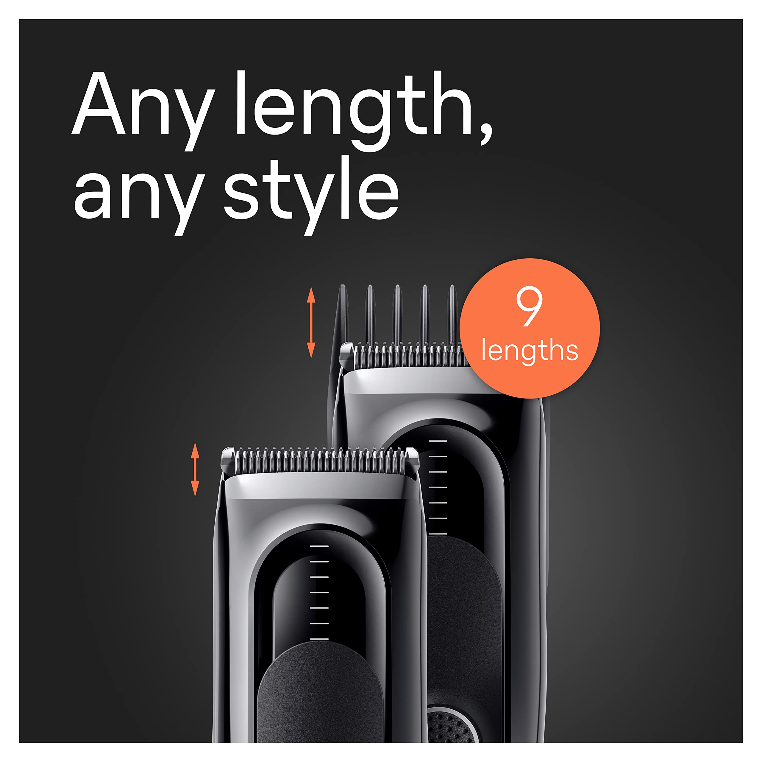 Braun Hair Clippers Series 5 5310, Hair Clippers for Men, Hair Clip from Home with 9 Length Settings, Incl. Memory SafetyLock Recall Setting, Ultra-Sharp Blades, 2 Combs,
