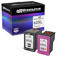 SPEEDYINKS Remanufactured Ink Cartridge Replacement for HP 60XL High Yield (2 Set - 1 Black 1 Tri Color) for use in HP Photosmart, Envy e All-in-one, and Deskjet Printers