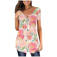 Womens Plus Size Tops 3/4 Sleeve Shirts for Women Women Tops Funny Shirts Tee Shirts Womens Butterfly Top Green Blouses for Women Sexy Tops for Women Tshirts Shirts for Women Pink M