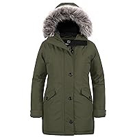 wantdo Women's Plus Size Winter Coat Warm long Puffer Jacket Classic Water-Repellent Thicken Parka with Removable Fur Hood